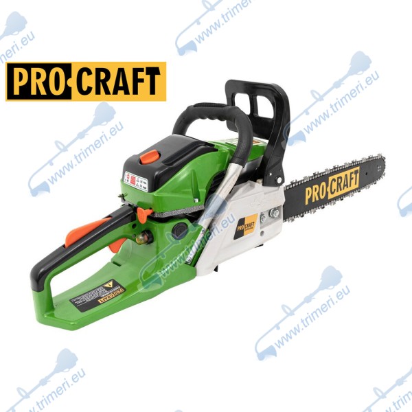 Бензинова резачка за дърва 4.7 к.с, 52куб.см., шина 45см, PROCRAFT GS-52T